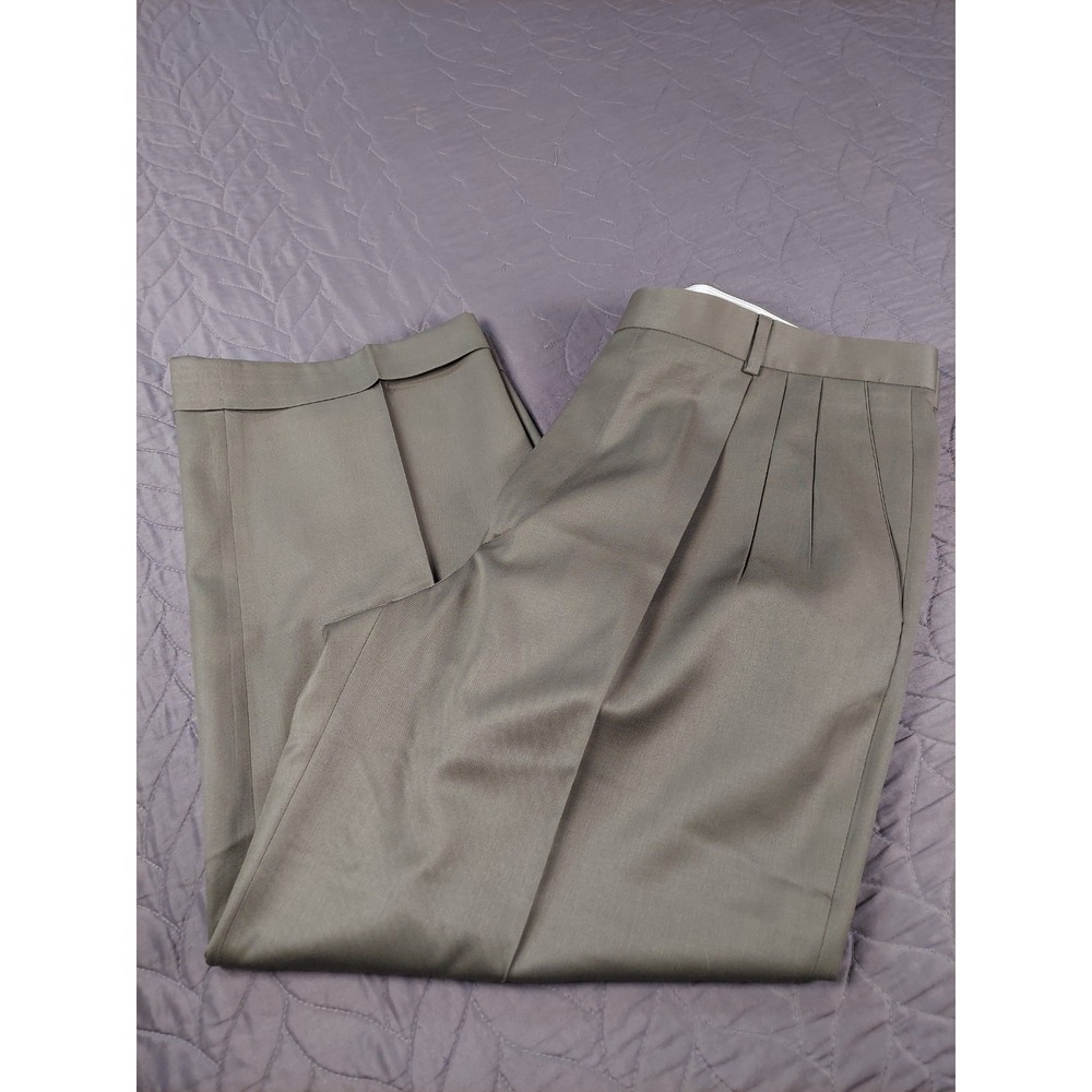 Zanella Dress Pants Mens 35 Gray Wool Pleated Suit Pants Formal Made In Italy